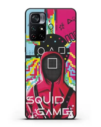 Чехол Игра в кальмара - Солдат квадрат силиконовый для Xiaomi Poco M4 Pro 5G