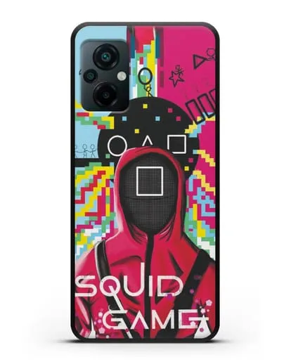 Чехол Игра в кальмара - Солдат квадрат силиконовый для Xiaomi Poco M5