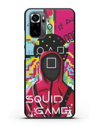 Чехол Игра в кальмара - Солдат квадрат силиконовый для Xiaomi Poco M5s