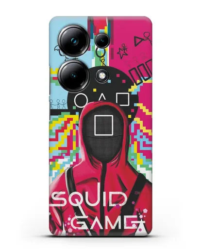 Чехол Игра в кальмара - Солдат квадрат силиконовый для Xiaomi Poco M6 Pro