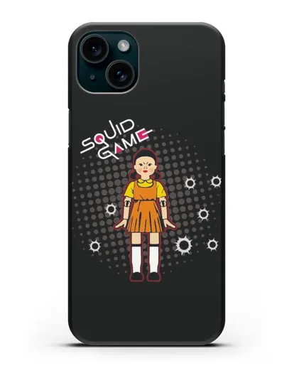 Чехол Игра в кальмара - Кукла силиконовый для iPhone 15 Plus