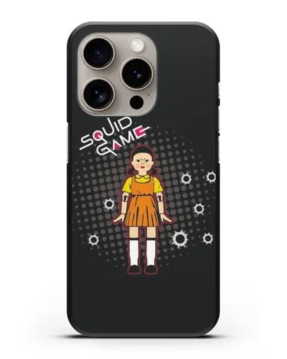 Чехол Игра в кальмара - Кукла силиконовый для iPhone 15 Pro