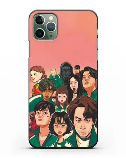 Чехол Игра в кальмара - Игроки силиконовый для iPhone 11 Pro