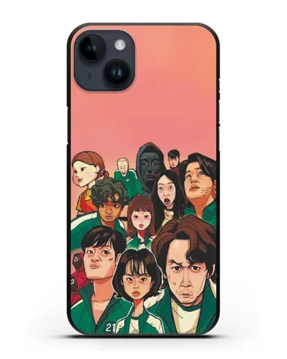 Чехол Игра в кальмара - Игроки силиконовый для iPhone 14 Plus