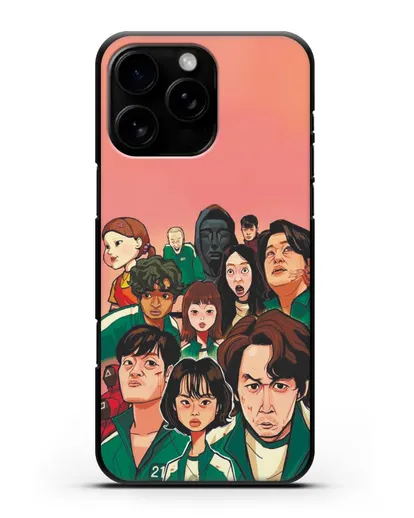 Чехол Игра в кальмара - Игроки силиконовый для iPhone 16 Pro Max