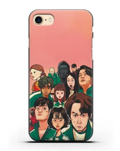 Чехол Игра в кальмара - Игроки силиконовый для iPhone 7