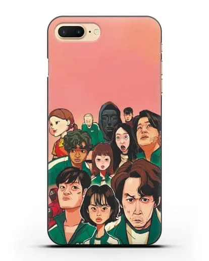 Чехол Игра в кальмара - Игроки силиконовый для iPhone 7 Plus