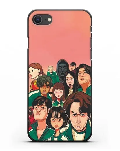 Чехол Игра в кальмара - Игроки силиконовый для iPhone SE 2020