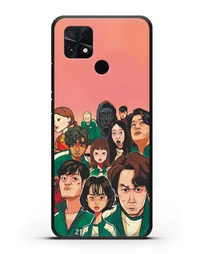 Чехол Игра в кальмара - Игроки силиконовый для Xiaomi Poco C40