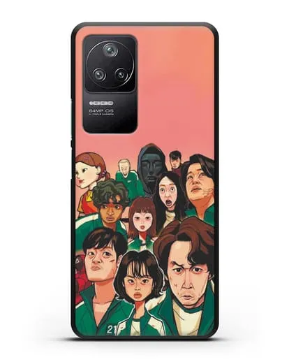 Чехол Игра в кальмара - Игроки силиконовый для Xiaomi Poco F4