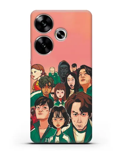 Чехол Игра в кальмара - Игроки силиконовый для Xiaomi Poco F6