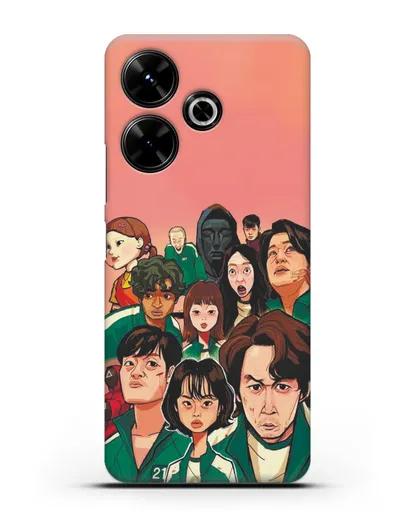 Чехол Игра в кальмара - Игроки силиконовый для Xiaomi Poco M6