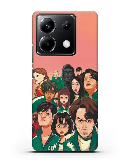 Чехол Игра в кальмара - Игроки силиконовый для Xiaomi Poco X6