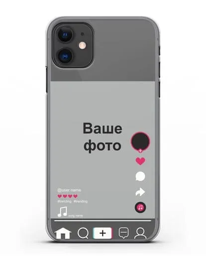 Чехол TikTok (ТикТок) - с фотографией силиконовый для iPhone 11
