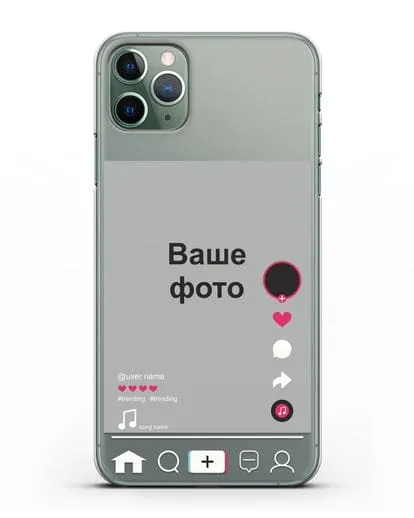 Чехол TikTok (ТикТок) - с фотографией силиконовый для iPhone 11 Pro Max