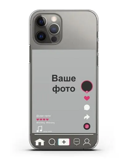 Чехол TikTok (ТикТок) - с фотографией силиконовый для iPhone 12 Pro