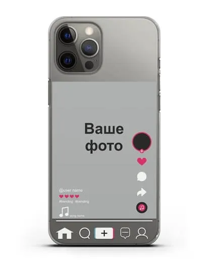 Чехол TikTok (ТикТок) - с фотографией силиконовый для iPhone 12 Pro Max