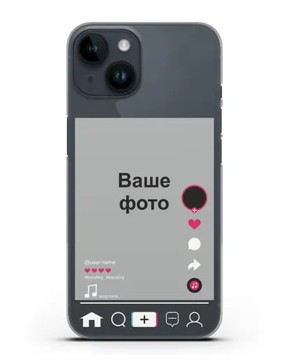 Чехол TikTok (ТикТок) - с фотографией силиконовый для iPhone 14