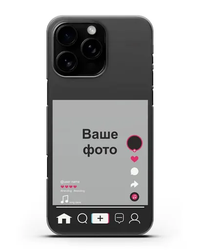 Чехол TikTok (ТикТок) - с фотографией силиконовый для iPhone 16 Pro Max