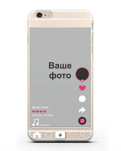 Чехол TikTok (ТикТок) - с фотографией силиконовый для iPhone 6s Plus