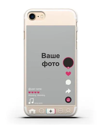 Чехол TikTok (ТикТок) - с фотографией силиконовый для iPhone 7