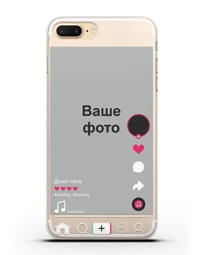 Чехол TikTok (ТикТок) - с фотографией силиконовый для iPhone 8 Plus