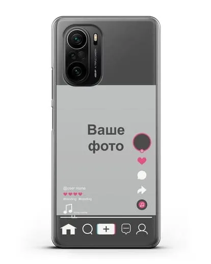 Чехол TikTok (ТикТок) - с фотографией силиконовый для Xiaomi Poco F3