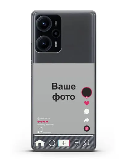 Чехол TikTok (ТикТок) - с фотографией силиконовый для Xiaomi Poco F5