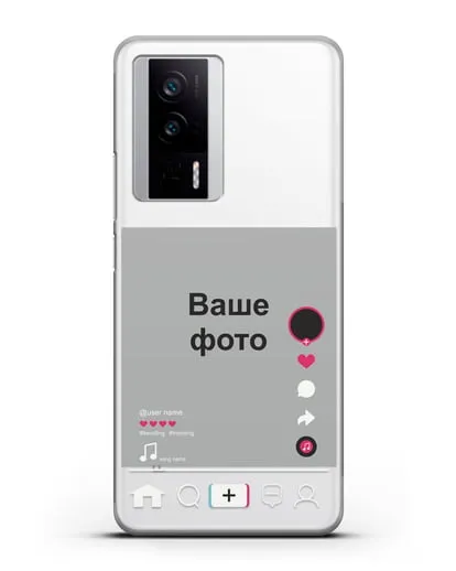 Чехол TikTok (ТикТок) - с фотографией силиконовый для Xiaomi Poco F5 Pro