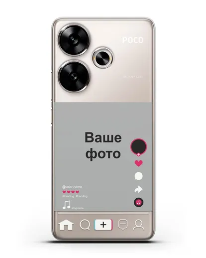 Чехол TikTok (ТикТок) - с фотографией силиконовый для Xiaomi Poco F6