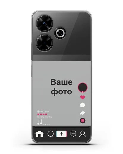 Чехол TikTok (ТикТок) - с фотографией силиконовый для Xiaomi Poco M6