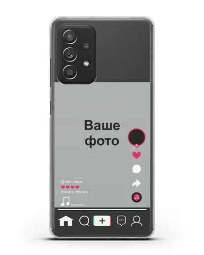 Чехол TikTok (ТикТок) - с фотографией силиконовый для Samsung Galaxy A53