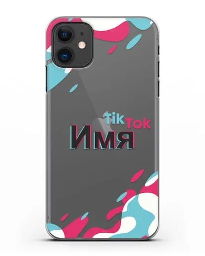 Именой чехол TikTok (ТикТок) силиконовый для iPhone 11
