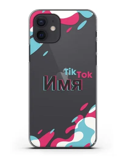 Именой чехол TikTok (ТикТок) силиконовый для iPhone 12