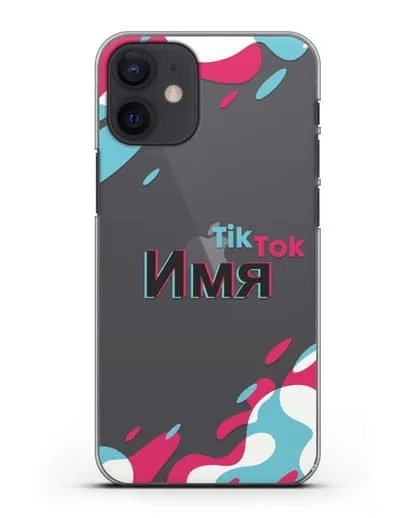Именой чехол TikTok (ТикТок) силиконовый для iPhone 12 mini