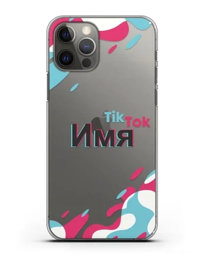 Именой чехол TikTok (ТикТок) силиконовый для iPhone 12 Pro