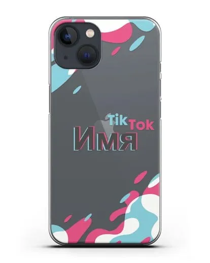 Именой чехол TikTok (ТикТок) силиконовый для iPhone 13
