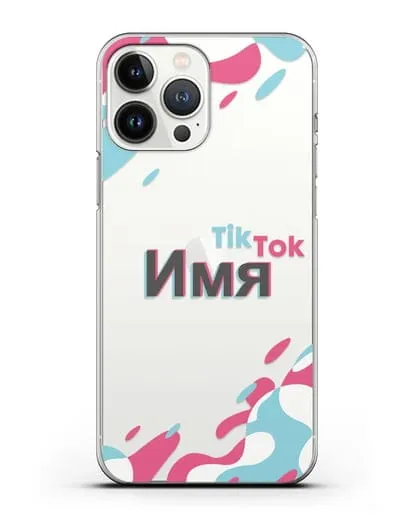 Именой чехол TikTok (ТикТок) силиконовый для iPhone 13 Pro Max