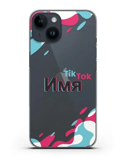 Именой чехол TikTok (ТикТок) силиконовый для iPhone 14