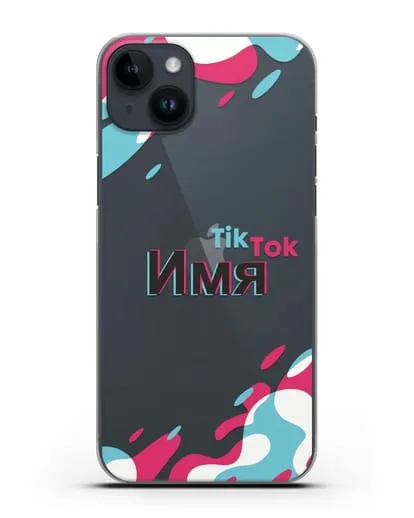 Именой чехол TikTok (ТикТок) силиконовый для iPhone 14 Plus