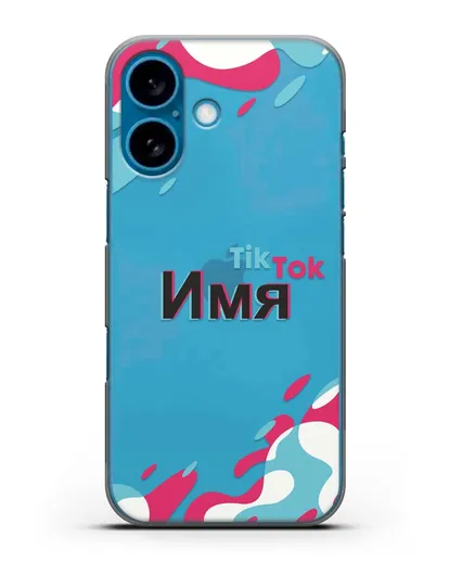 Именой чехол TikTok (ТикТок) силиконовый для iPhone 16