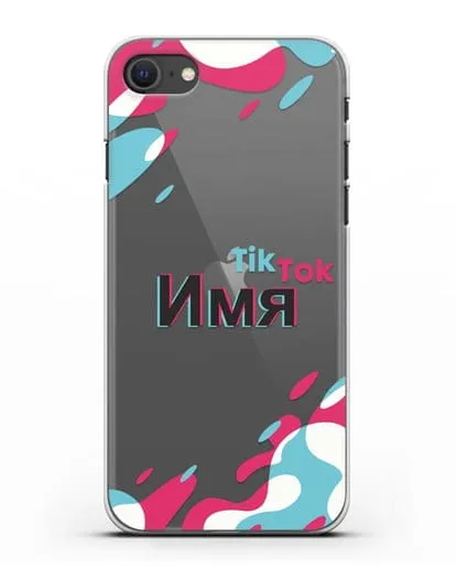 Именой чехол TikTok (ТикТок) силиконовый для iPhone SE 2020