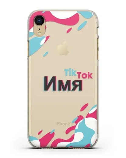 Именой чехол TikTok (ТикТок) силиконовый для iPhone XR