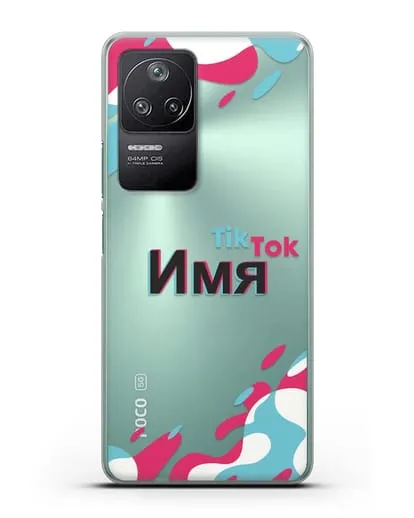 Именой чехол TikTok (ТикТок) силиконовый для Xiaomi Poco F4