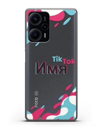 Именой чехол TikTok (ТикТок) силиконовый для Xiaomi Poco F5
