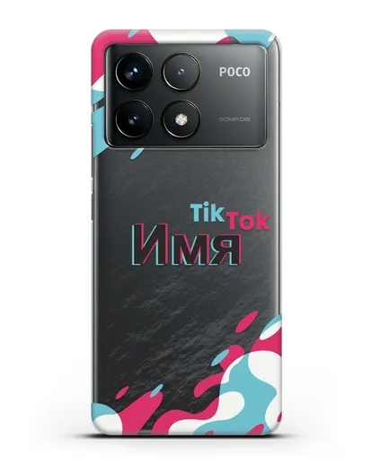 Именой чехол TikTok (ТикТок) силиконовый для Xiaomi Poco F6 Pro