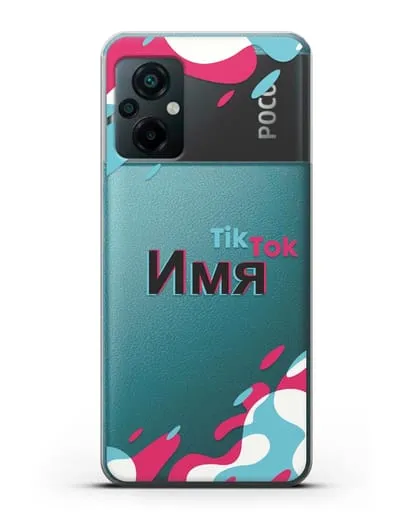 Именой чехол TikTok (ТикТок) силиконовый для Xiaomi Poco M5