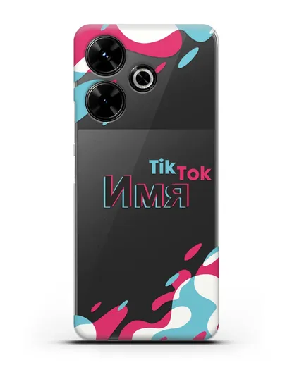 Именой чехол TikTok (ТикТок) силиконовый для Xiaomi Poco M6