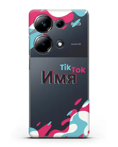 Именой чехол TikTok (ТикТок) силиконовый для Xiaomi Poco M6 Pro