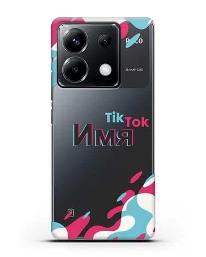 Именой чехол TikTok (ТикТок) силиконовый для Xiaomi Poco X6